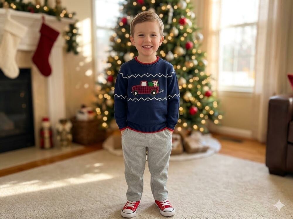 NEW! IZOD Christmas Holiday Reindeer Train Sweater Pants Boys 2PC Set Size 3T